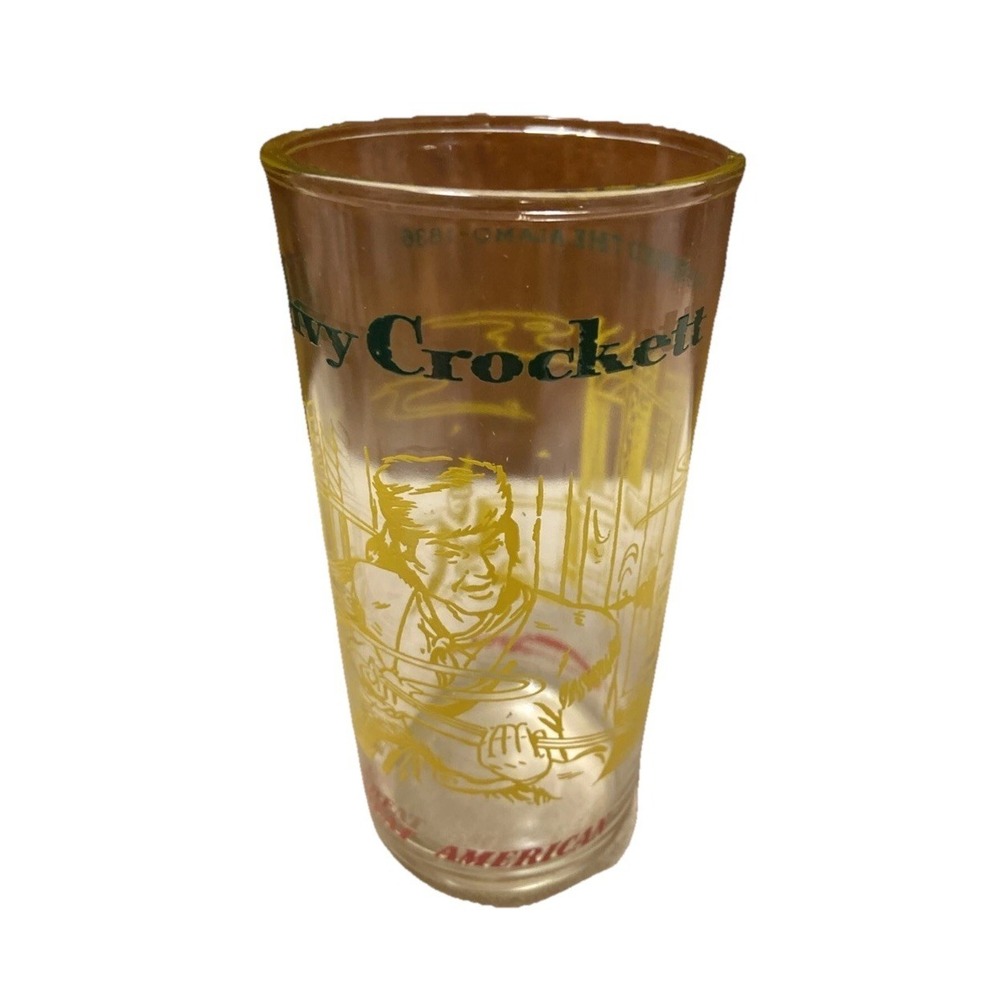 Vintage 1950s Davy Crockett Great American-Defended The Alamo 5.5" Glass Tumbler